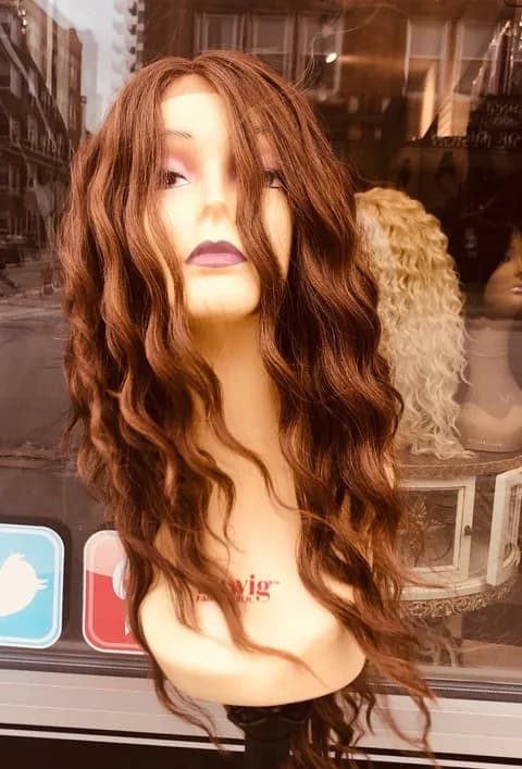 Long copper Brown Lacefront Wig Beach Waves 2020