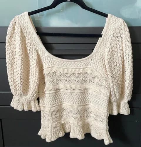 Cream Crochet Top