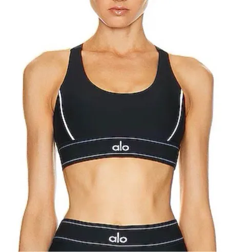 Alo Yoga Airlift Suit Up Bra Black/White Size X-Small