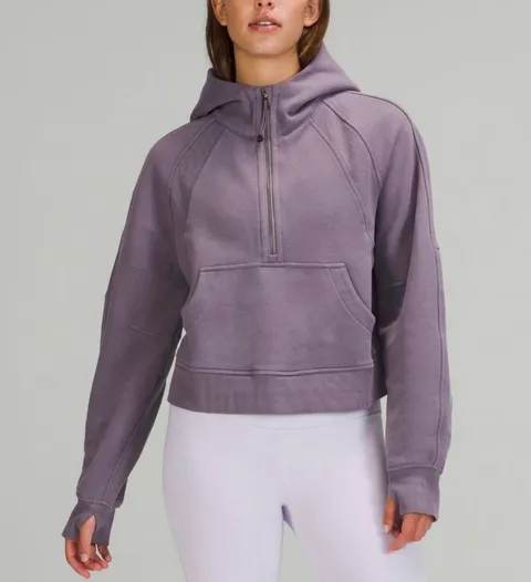 Scuba Oversized 1/2 Zip Hoodie In dusky Lavender XS/S NWT
