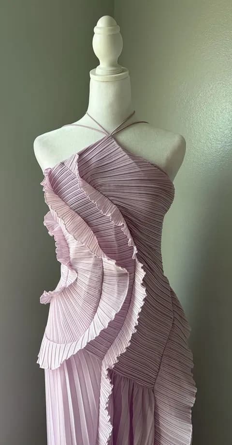 Lilac purple halter formal dress