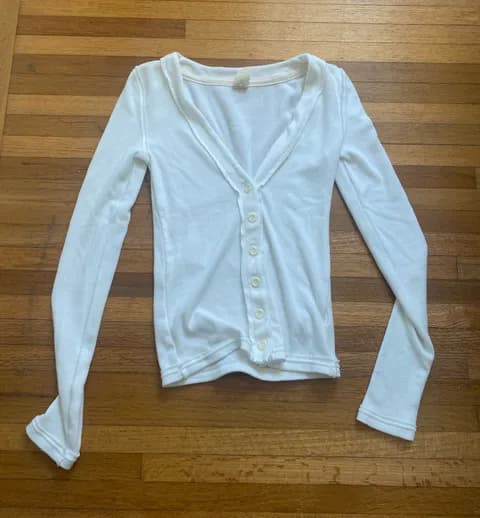 Free people white button down long sleeve top