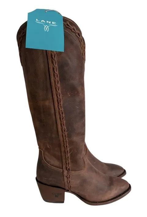 Lane Plain Jane Brown Western Boots NWT Size 7.5