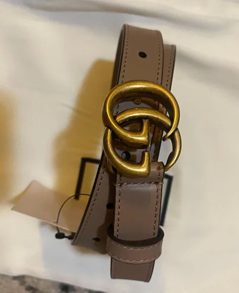 Leather Belt with Double G Buckle size 80/32