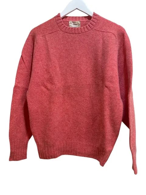 The Moors Lord Jeff Tight Knit Lagenlook Textured Crewneck Sweater 1980s Med Pink Size undefined