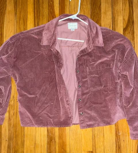 Pink Corduroy Cropped Jacket