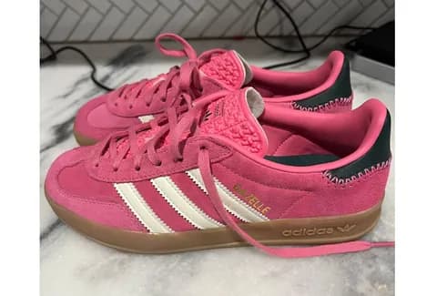 Adidas Gazelle Indoor Women’s 6 Pink White Gum Sole Sneakers IG0670 Retro Casual