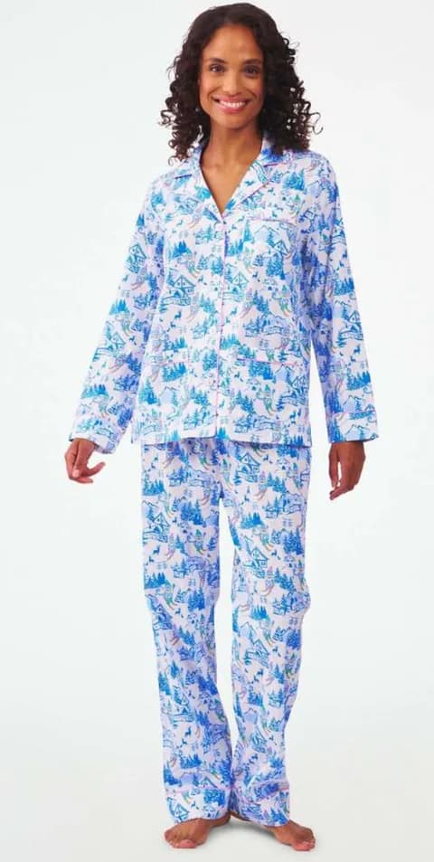 Roller Rabbit Ski Toile Pajama Set