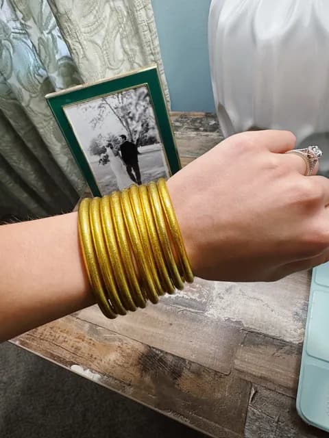 Gold Bangle Bracelet Stack