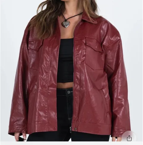 Princess Polly Red Leather Jacket