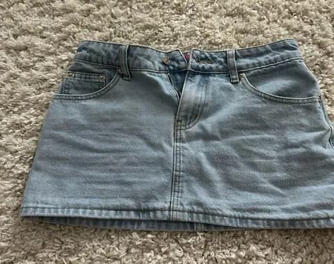 Edikted Light Blue Jean Skirt