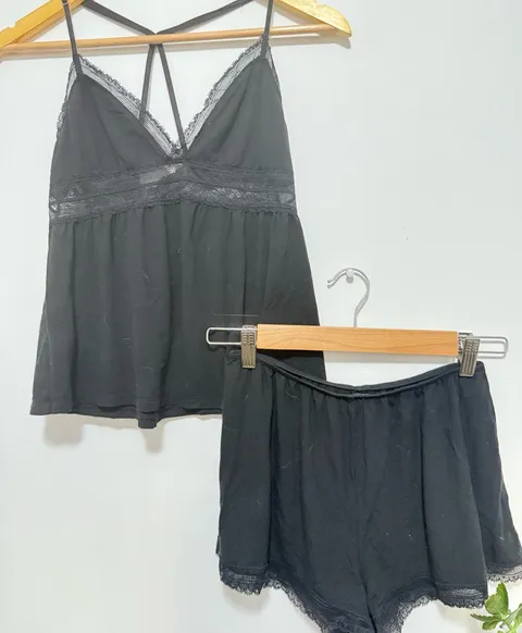 Victoria's Secret Black Lace Sleepwear Set