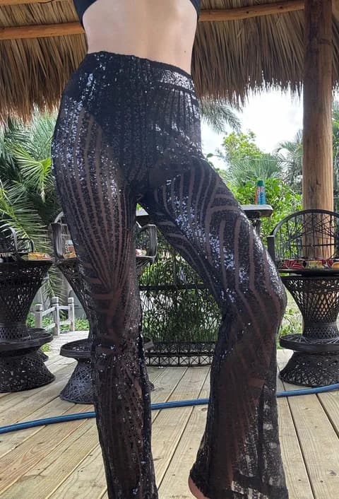 Black Sparkly Disco Pants Size M