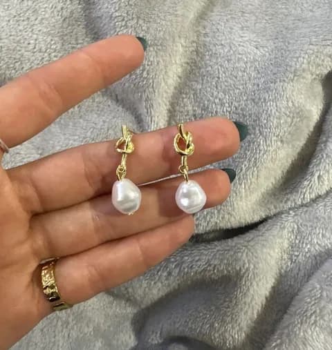 Gold Pearl Spiral Earrings