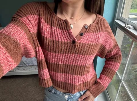 American Eagle striped cropped sweater