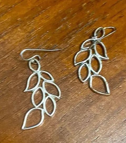 Silver Leaf Dangle Earrings