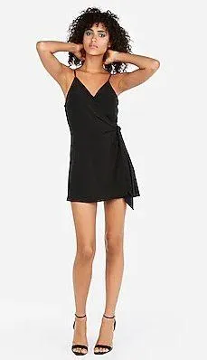 Black Wrap Skort Romper