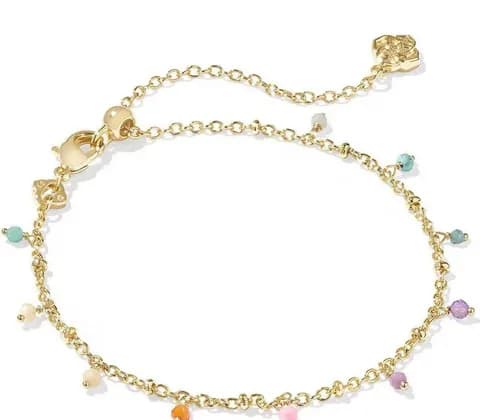 Camry Gold Beaded Strand Necklace in Pastel Mix