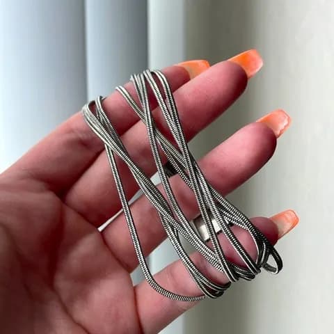 Layered Metal Chain Bracelet Silver