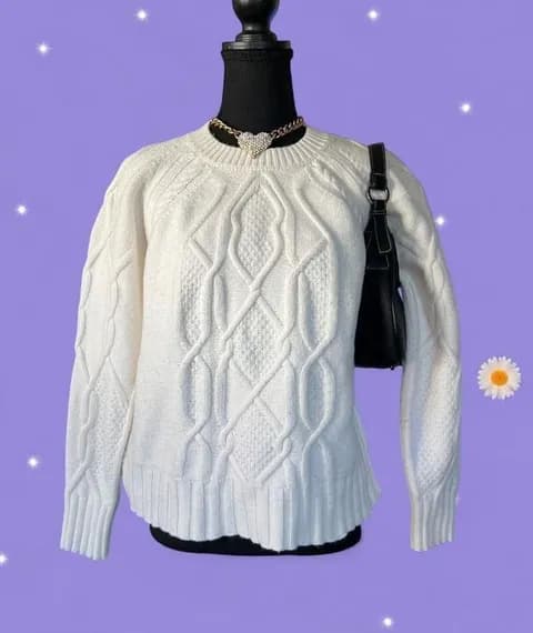 Hobbs London Old Money Quiet Luxury Cable Knit Sweater Size Large