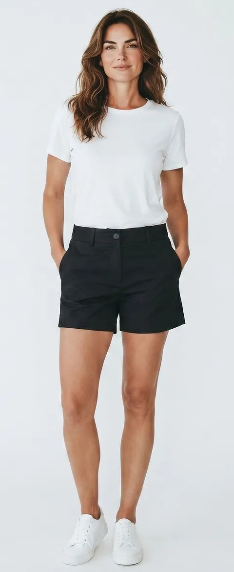 Ann Taylor Womens Black Chino Shorts Side Zip Cotton Stretch Petite 00P