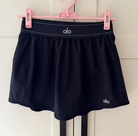 Alo Yoga Match Point Tennis Skirt, Black, Size S