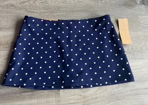 Chrome Riot navy polka dot skirt size M