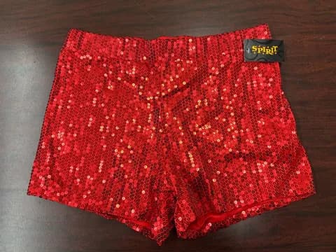 NWT Spirit Halloween Red Sequin Shorts Size Large