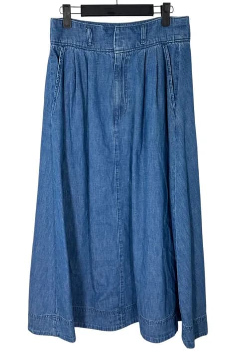 Lauren Ralph Lauren Vintage Denim Maxi Skirt Pockets A Line Size 4