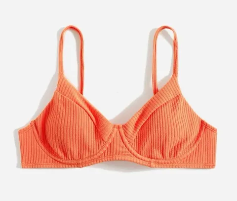 Coral bikini push up top