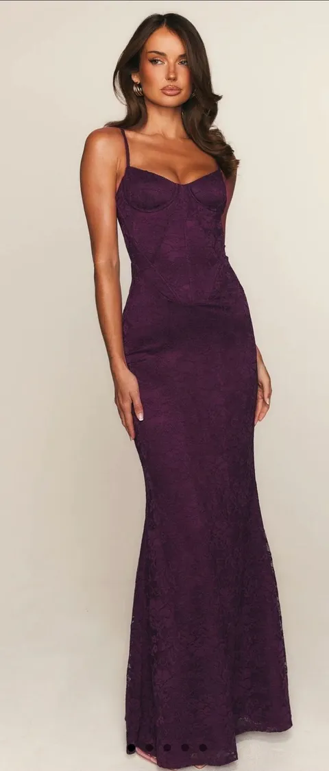 White Fox Boutique Dress Maxi Plum