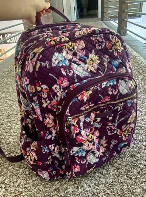 Campus Backpack Maroon Floral