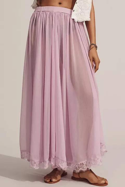 NWT Anthropologie Sheer Maxi Skirt