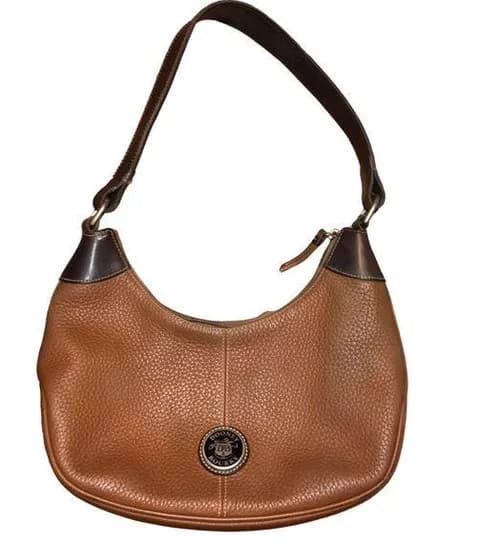 bag shoulder bag Cognac pebbled leather