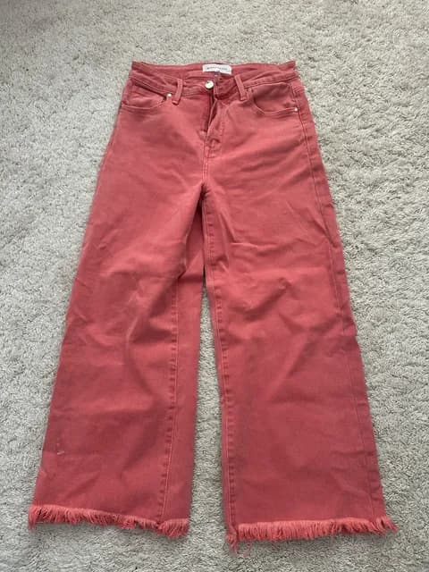 Pink risen jeans