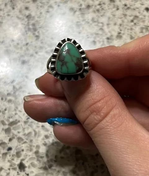 Turquoise Sterling Silver Ring 925 Green