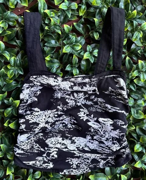 Free people Black and White Floral Tank Top