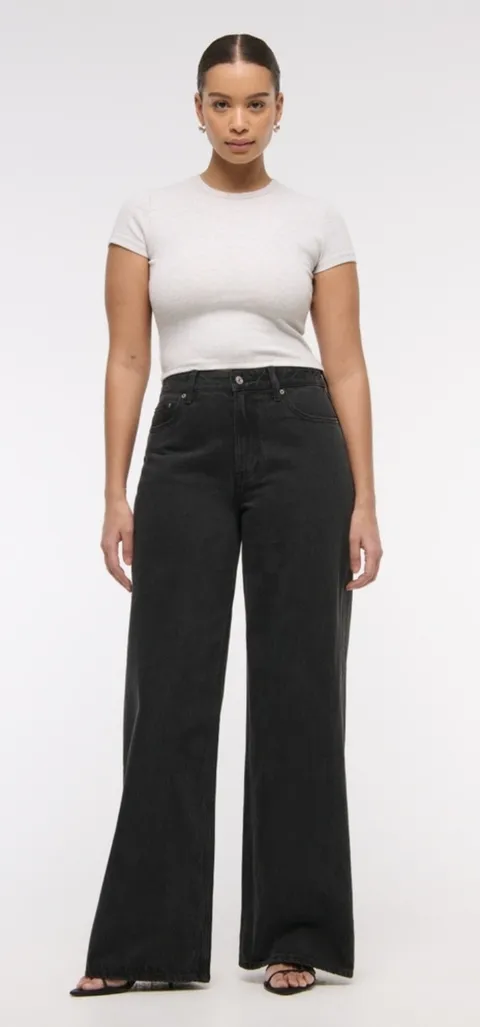 Abercrombie High-Rise Wide-Leg Jeans (Curve Love)