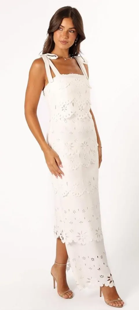 Petal & Pup White Eyelet Maxi Dress