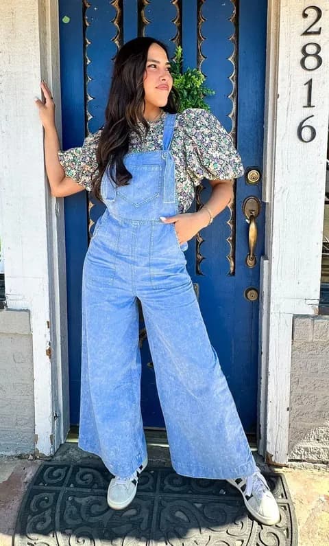 Wide Leg Overall Jumpsuit