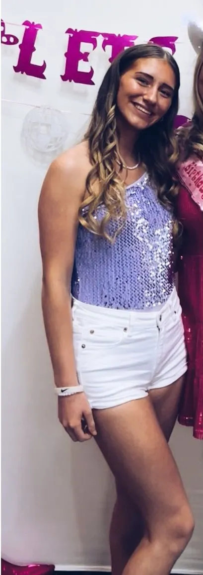 Lucy in the Sky Bodysuit Sequin Purple