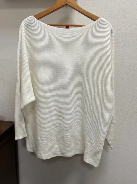 Vince Camuto Sz Lg Long Sleeve Crème/Beige Ribbed Pullover Sweater