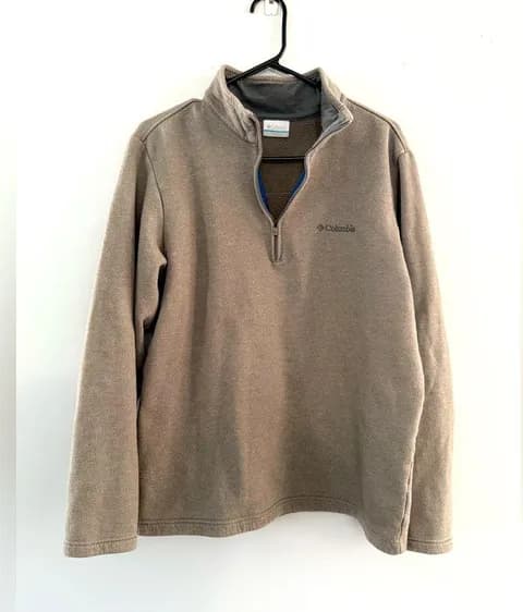 Columbia Outdoor Quarter Zip Pullover Sweatshirt Brown Size S M Unisex