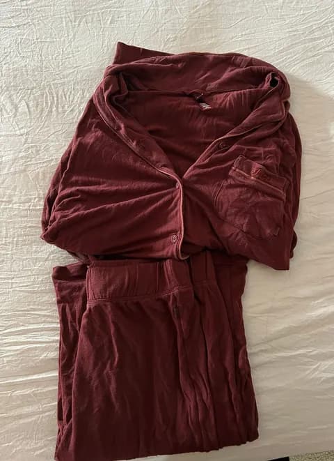 Burgundy Soft Lounge Sleep Set