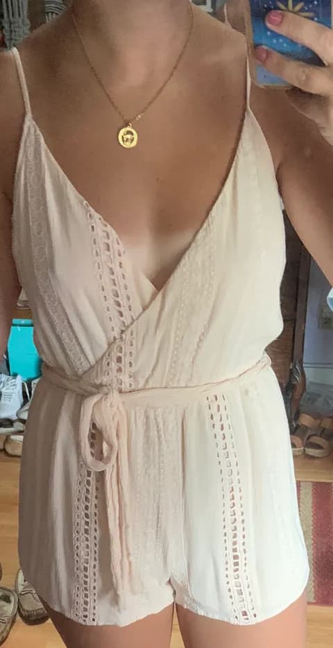 Baby Pink Lace Romper