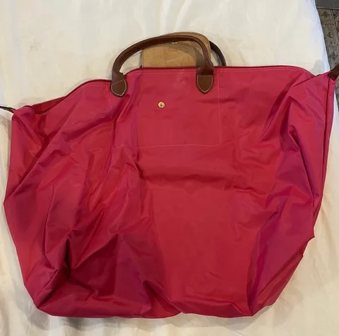 Large Le Pliage Pink Weekender Bag