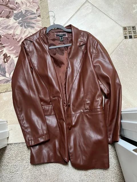 Leather Jacket Brown Size M