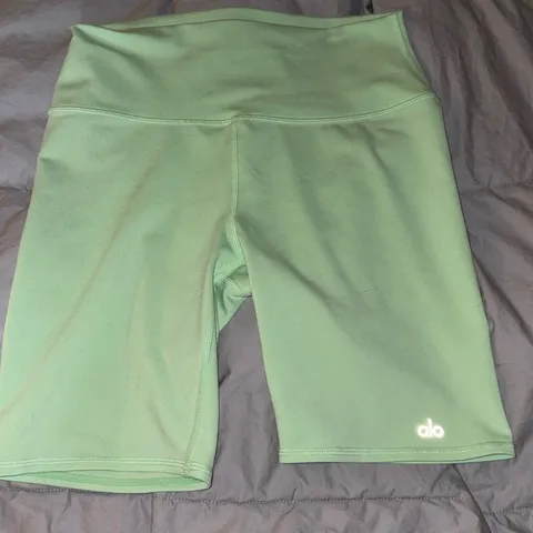 ALO Yoga Green Bike Shorts High-Rise Performance
