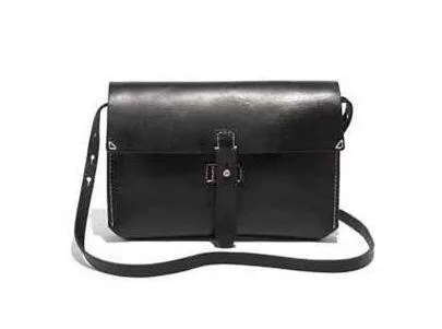 Black Leather Satchel Purse