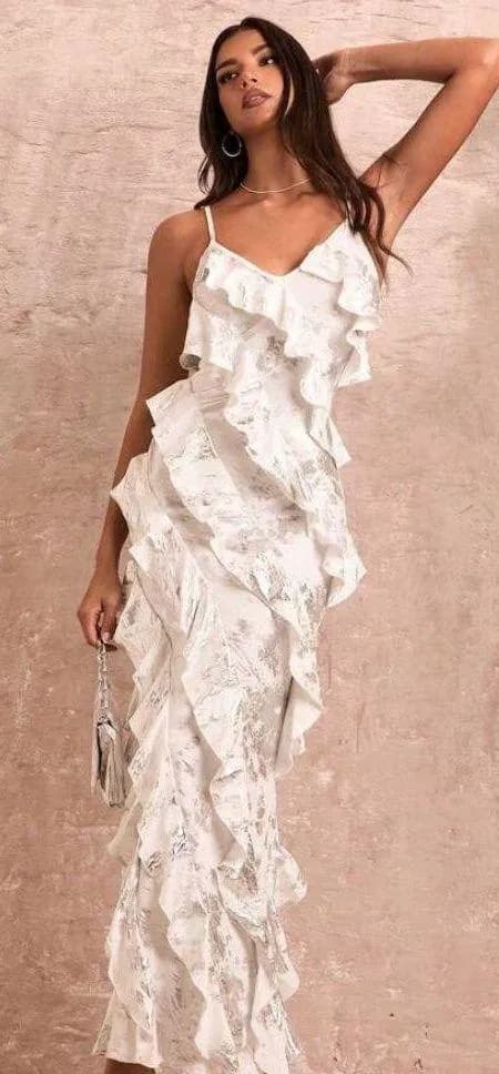 ruffled maxi dress